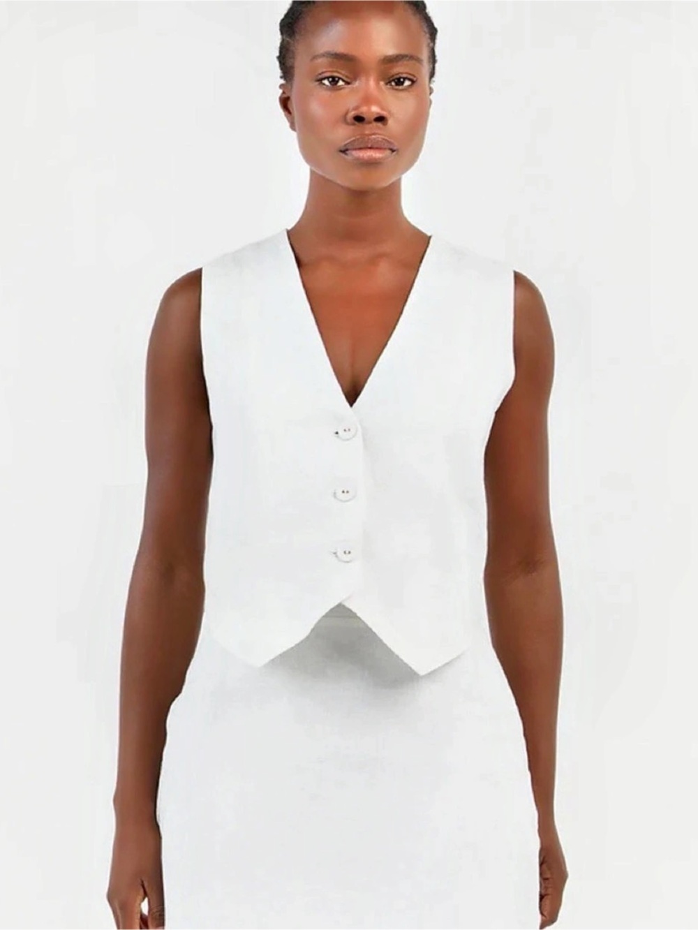DISSH White Button Front Vest Like New